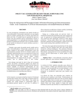 FOLEY-VAE: Generación de efectos de audio para cine con inteligencia
  artificial