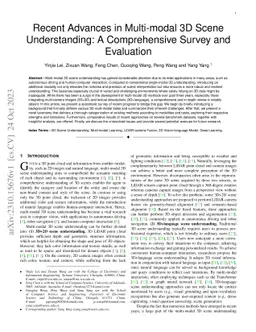 Recent Advances in Multi-modal 3D Scene Understanding: A Comprehensive
  Survey and Evaluation