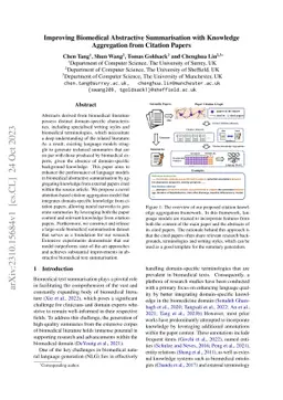 Improving Biomedical Abstractive Summarisation with Knowledge
  Aggregation from Citation Papers