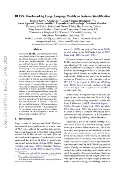 BLESS: Benchmarking Large Language Models on Sentence Simplification