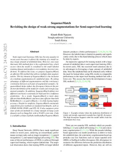 SequenceMatch: Revisiting the design of weak-strong augmentations for
  Semi-supervised learning