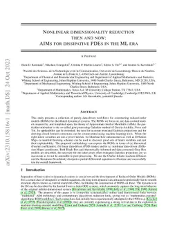 Nonlinear dimensionality reduction then and now: AIMs for dissipative
  PDEs in the ML era