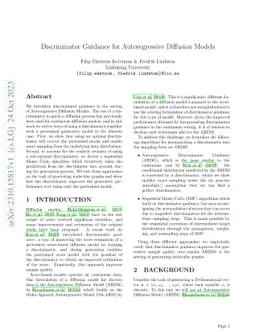 Discriminator Guidance for Autoregressive Diffusion Models
