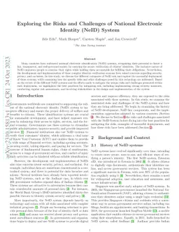 Exploring the Risks and Challenges of National Electronic Identity
  (NeID) System
