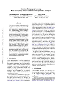 Unnatural language processing: How do language models handle
  machine-generated prompts?