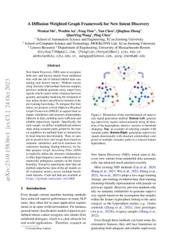 A Diffusion Weighted Graph Framework for New Intent Discovery