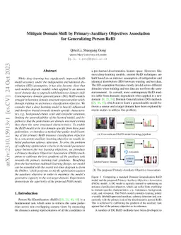 Mitigate Domain Shift by Primary-Auxiliary Objectives Association for
  Generalizing Person ReID