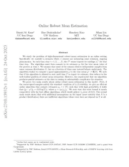 Online Robust Mean Estimation
