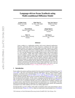 Language-driven Scene Synthesis using Multi-conditional Diffusion Model