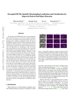 Decoupled DETR: Spatially Disentangling Localization and Classification
  for Improved End-to-End Object Detection