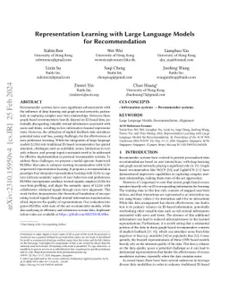 Representation Learning with Large Language Models for Recommendation