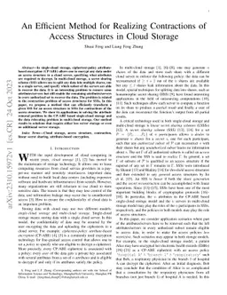 An Efficient Method for Realizing Contractions of Access Structures in
  Cloud Storage