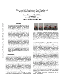 TimewarpVAE: Simultaneous Time-Warping and Representation Learning of
  Trajectories