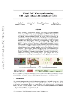 What's Left? Concept Grounding with Logic-Enhanced Foundation Models