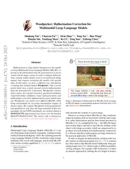 Woodpecker: Hallucination Correction for Multimodal Large Language
  Models