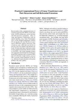 Practical Computational Power of Linear Transformers and Their Recurrent
  and Self-Referential Extensions