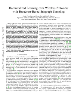 Decentralized Learning over Wireless Networks with Broadcast-Based
  Subgraph Sampling