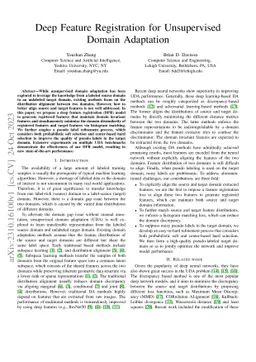 Deep Feature Registration for Unsupervised Domain Adaptation