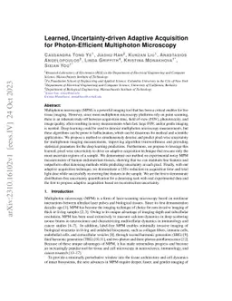 Learned, uncertainty-driven adaptive acquisition for photon-efficient scanning microscopy
