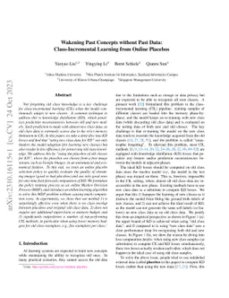 Wakening Past Concepts without Past Data: Class-Incremental Learning
  from Online Placebos