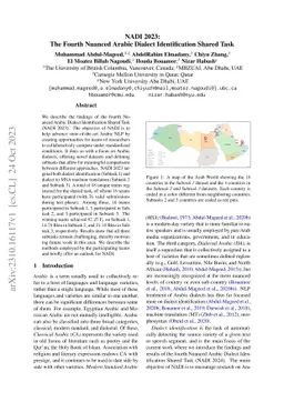 NADI 2023: The Fourth Nuanced Arabic Dialect Identification Shared Task
