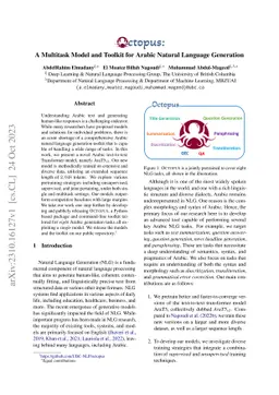 Octopus: A Multitask Model and Toolkit for Arabic Natural Language
  Generation
