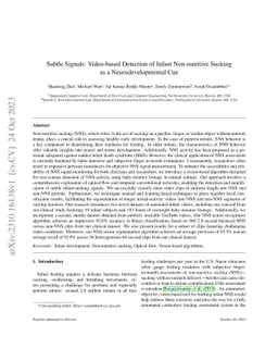 Subtle Signals: Video-based Detection of Infant Non-nutritive Sucking as
  a Neurodevelopmental Cue