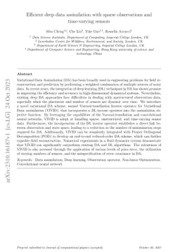 Efficient deep data assimilation with sparse observations and
  time-varying sensors