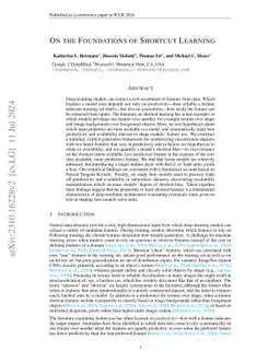 On the Foundations of Shortcut Learning