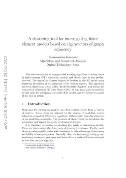 A clustering tool for interrogating finite element models based on
  eigenvectors of graph adjacency