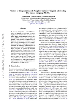 Mixture-of-Linguistic-Experts Adapters for Improving and Interpreting
  Pre-trained Language Models