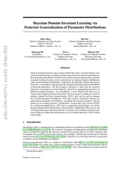 Bayesian Domain Invariant Learning via Posterior Generalization of
  Parameter Distributions