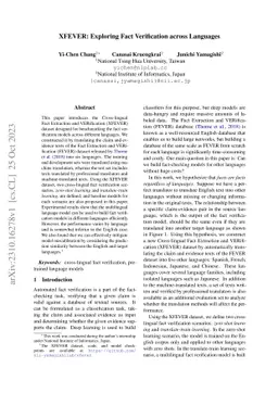 XFEVER: Exploring Fact Verification across Languages