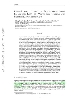 CycleAlign: Iterative Distillation from Black-box LLM to White-box
  Models for Better Human Alignment