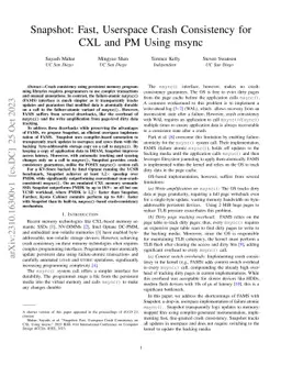 Snapshot: Fast, Userspace Crash Consistency for CXL and PM Using msync