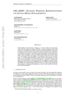 URL-BERT: Training Webpage Representations via Social Media Engagements