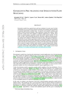 Generative Pre-training for Speech with Flow Matching