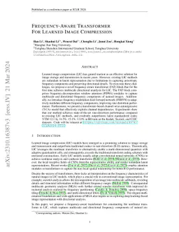 Frequency-Aware Transformer for Learned Image Compression