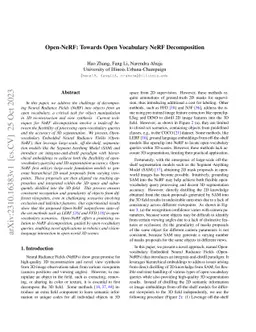 Open-NeRF: Towards Open Vocabulary NeRF Decomposition