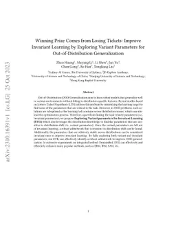 Winning Prize Comes from Losing Tickets: Improve Invariant Learning by
  Exploring Variant Parameters for Out-of-Distribution Generalization