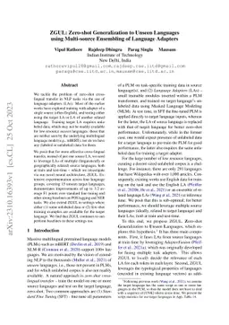 ZGUL: Zero-shot Generalization to Unseen Languages using Multi-source
  Ensembling of Language Adapters