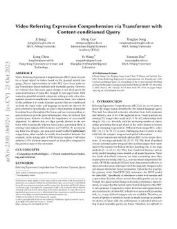 Video Referring Expression Comprehension via Transformer with
  Content-conditioned Query