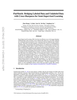 FlatMatch: Bridging Labeled Data and Unlabeled Data with Cross-Sharpness
  for Semi-Supervised Learning