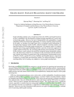 Graph Agent: Explicit Reasoning Agent for Graphs