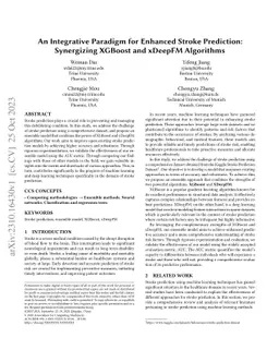 An Integrative Paradigm for Enhanced Stroke Prediction: Synergizing
  XGBoost and xDeepFM Algorithms