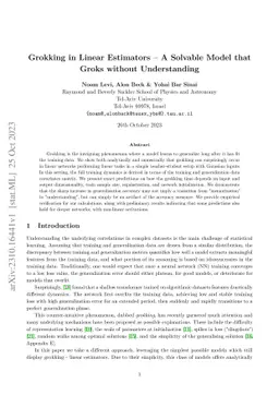 Grokking in Linear Estimators -- A Solvable Model that Groks without
  Understanding