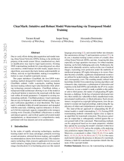 ClearMark: Intuitive and Robust Model Watermarking via Transposed Model
  Training