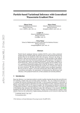 Particle-based Variational Inference with Generalized Wasserstein
  Gradient Flow