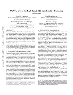 MsATL: a Tool for SAT-Based ATL Satisfiability Checking