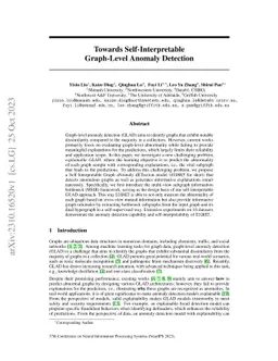 Towards Self-Interpretable Graph-Level Anomaly Detection